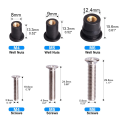 36 Pairs /M5/M6 Rubber Well Nuts With Stainless Steel Screw Kayak Brass Copper Bolts Well Nut Set Kit.