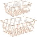 Wire Stroage Baskets,Farmhouse Metal Wire Basket Freezer Office Storage Organizer Bins with Handles for Kitchen Cabinets. 