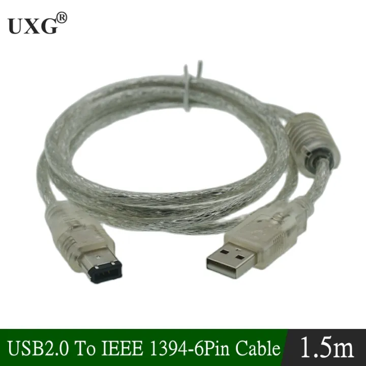 USB męski na Firewire IEEE 1394 6 Pin męski ILink przewód adapterowy Firewire 1394 kabel 1.5m na aparat cyfrowy DV