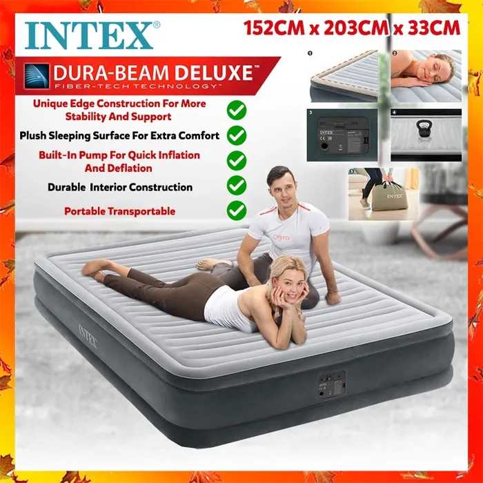INTEX%2067766%200.99M%20DURA-BEAM%20Deluxe%20Fiber-Tech%20Technology%2033CM%20Extra%20Thick%20Inflatable%20Air%20Bed%20Mattress%20Built-In%20..caina%20-%20Image%206