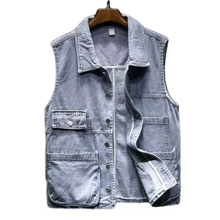 2023%20Retro%20Denim%20Vest%20Men%20Sleeveless%20Cargo%20Jacket%20Harajuku%20Style%20Tooling%20Jean%20Jacket%20Cowboy%20Fashion%20Wasitcoat%20Men'S%20Clothing%20XXL%20-%20Image%203