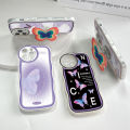 Jizetin for Huawei Mate 20 Pro Back Cover + Free Pop Socket Colorful Butterfly Soft Wavy Shape TPU Phone Case For Girls Boys.
