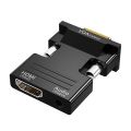 HDMI to VGA Video Converter with 3.5mm Audio – High-Definition Adapter for PS4, PC, Laptop, Monitor, TV, and Projector (HDMI Female to VGA Male). 