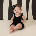 【KuaKe Mall】(New) girls lovely cutie bowknot lace ruffle Joyti toddler Baby sling jumpsuit romper. 