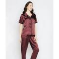 SATIN SHIRT & PANT SET PLAIN WOMEN/LADIES SATIN FASHIONABLE SHIRTS DESIGN NIGHT DRESS/ NIGHTY / NIGHT WEAR -Maxi. 