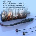 【FUPANG】Neckband headphones wireless 5.3 earphones gaming LED HiFi headset sports TF earbuds with mic.