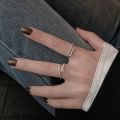 925 Sterling Silver Open Adjustable Ring Shiny Zircon Multifunctional Decoration Simple Index Finger Ring Female Wedding Jewelry. 