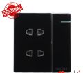 WALTON CRYSTAL BLACK Series 16A Dual Two Pin Socket with Switch 2Pin.