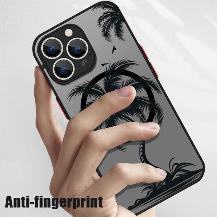 Magnetic%20Coconut%20Palm%20Pattern%20Case%20For%20iPhone%2015%2014%20Pro%20Max%2013%2012%2011%20For%20Magsafe%20Wireless%20Charge%20Matte%20Hard%20Back%20Cover%20Fundas%20-%20Image%204
