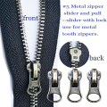 Zipper Repair Kit 5 Slider with Slider Metal Zipper Fixing Box Zipper Puller Clothing Zipper Puller with Lock Easy Install.