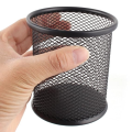 Generic Metal Cylinder Shape Office School Meshy Pen Holder Pencil Storage 1 Pcs Black. 