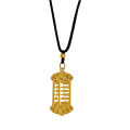 Chinese style abacus engraved blessing pendant Vietnamese sand gold jewelry does not fade for a long time, little red book, black rope necklace female wholesale. 