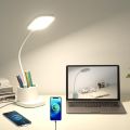 LED Lamp Pen Holder Small Desk Lamp, LED Desk Lamps for Home Office Rechargeable Desk Light with USB Charging Port, Pen Holder, Nightlight, Tall Desk Lamp for Computer, Dorm Lamp for College Study.
