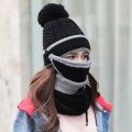 3 in1 Women's Cold Weather Sets Womens Winter Scarf Set with Filter, Hat Cap. 