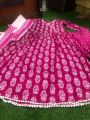 Trendsetter -Linen Ready Made Fashionable Gown designed long salwar kamez orna For Stylish Women / Girls ( 3 pcs )- Inventive Choice. 