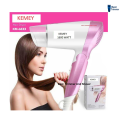 Kemey KM 6833 Cool and Hot Electric Foldable Hair Dryer for Women. 