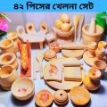 Best Premium Quality 42 pcs wooden cooking & furniture toy sets for kids. 