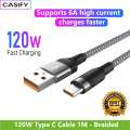 CASIFY G1 120W 6A Type C Fast Charging Cabe Type C 120W Cable Data Cable Metal Type C Cable Nylon Braided Type C Cable 120W 1M. 