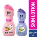 Parachute SkinPure Skin Lotion Natural White 300ml & 200ml Natural Moisture Lotion.