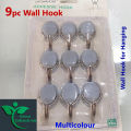 High quality strong 9 pcs wall hook for hanging picture hangers wall hanger. Multicolor. 9 pcs Wall Hook.. 