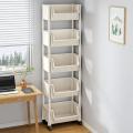 Trolley Bookshelf Multi Story Storage Rack Kitchen Corner Narrow Slit Storage Cabinet Bathroom Living Room Home Organizer.