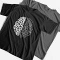 COOLMIND 100% Cotton Top Quality Print Men T Shirt Casual Loost Brain Print Men Tshirt Funny Cool Men Tshirt Loose Tee Shirts. 