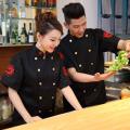 High-End Chef Uniform Thin Cafeteria Restaurant Chef Overalls Summer Solong Tattoo Chef Kitchen Work Clothes Men. 