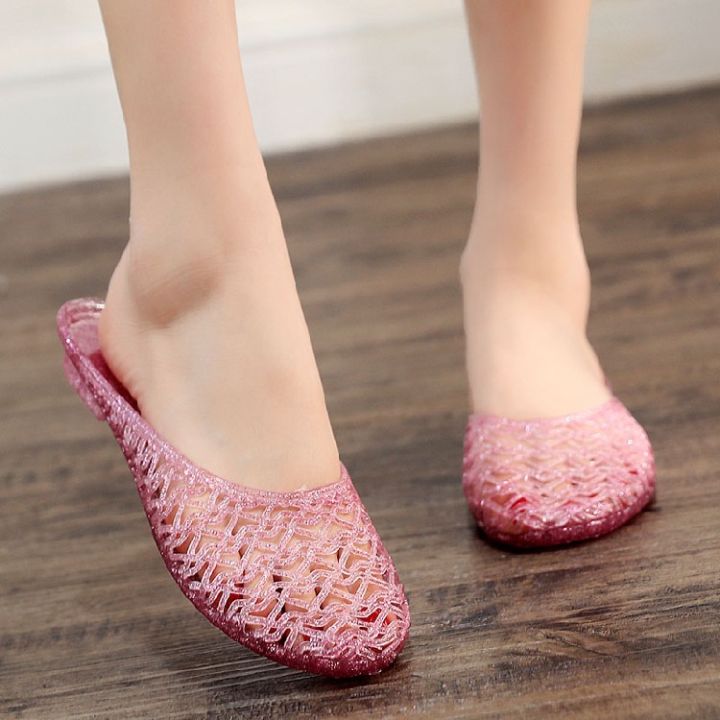 Fashionable%20crystal%20slippers%20for%20women's%20transparent%20sandals,%20women's%20hollow%20soft%20anti-odor%20flat%20heel,%20bath%20bathroom%20anti-slip%20shoes%20-%20Image%202