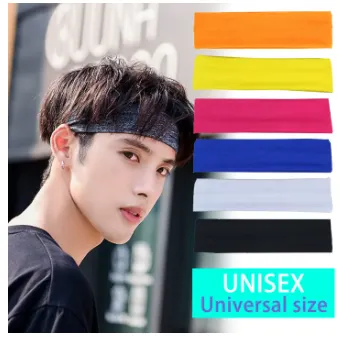 Korean%20Version%20Of%20Sweat-absorbent%20Yoga%20Headbands%20Sports%20Elastic%20Monochrome%20Fashionable%20Simple%20Headbands%201Pcs%20-%20Image%203