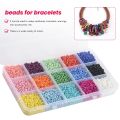 About 9000 Pcs Colorful Beads 3mm Glass Beads for Jewelry Making.