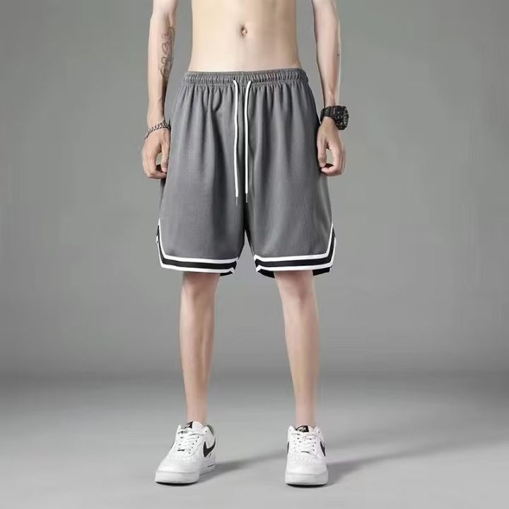Basketball%20Shorts%20Men's%20Sports%20Loose%20Summer%20Fashion%20Brand%20Boys%20Quick-Drying%20Student%20Men's%20Ice%20Running%20Sports%20Fifth%20Pants%20-%20Image%204