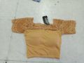 Short Sleeve Round Neck Readymade paded Lace Net Blouse for Women & Girls by now in amena fashion.