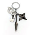 Fashion Cartoon Anime Keychain Red Cloud Ninja Kunai Keyring Hokage Konoha Rebellious Forehead Shuriken Bitter Alloy Keychain ANLAN. 