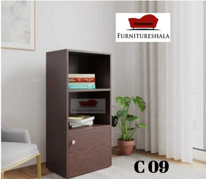 FurnitureShala 3-Shelf Bookcase With Adjustable Storage Shelves- Floor Standing Unit (3 feet by  16 inch  by 12 inches)