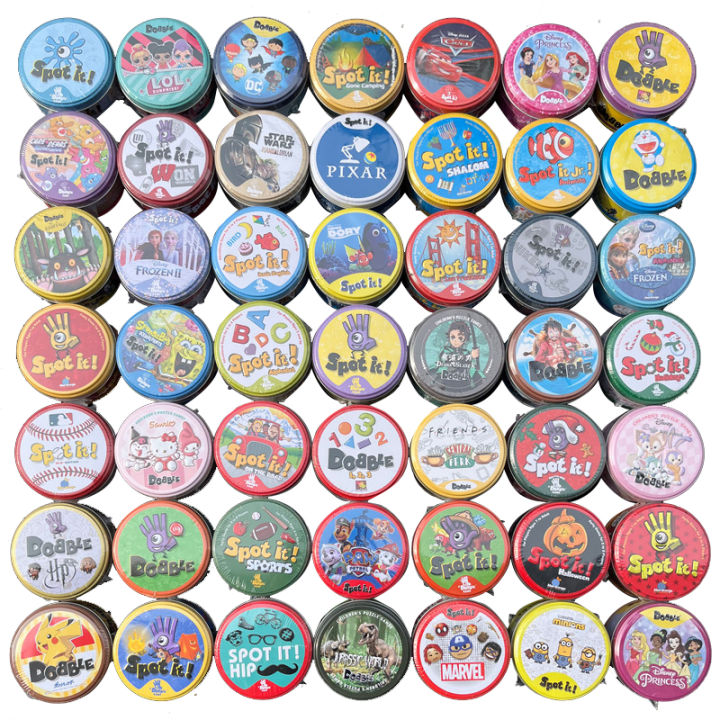 Spot It Dobble Card Board Game Metal Box Disney 100th Anniversary Pokemon Pikachu Mirage Party Table Game Picnic Reunion Gifts