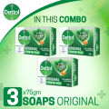 Dettol Soap Original Pack of 3 (75gm X 3), Bathing Bar Soap with protection from 99.99% illness-causing germs. 