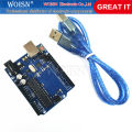 5pcs Suitable for UNO R3 development board official version UNO motherboard ATMEGA16U2 MEGA328P with USB cable. 