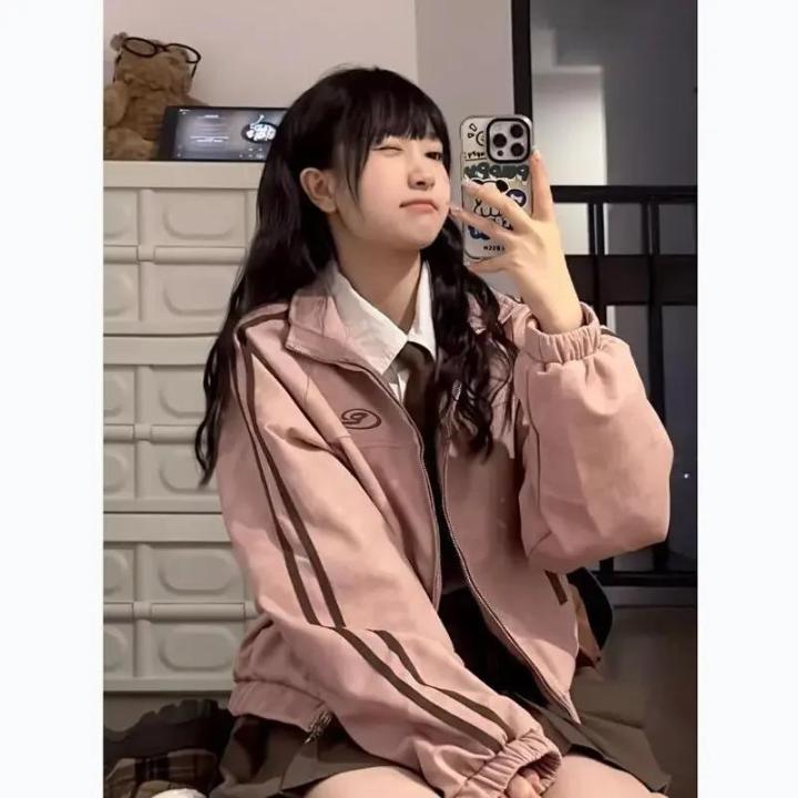 Deeptown%20Vintage%20Y2k%20Pink%20Suede%20Jacket%20Women%20Korean%20Fashion%20Streetwear%20Cropped%20Bomber%20Jackets%20Japanese%20Style%20College%20Spring%20Coat%20-%20Image%202