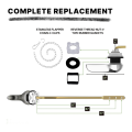 Toilet Handle Brass Lever Flush Replacement Kit Chain(Side Mount).