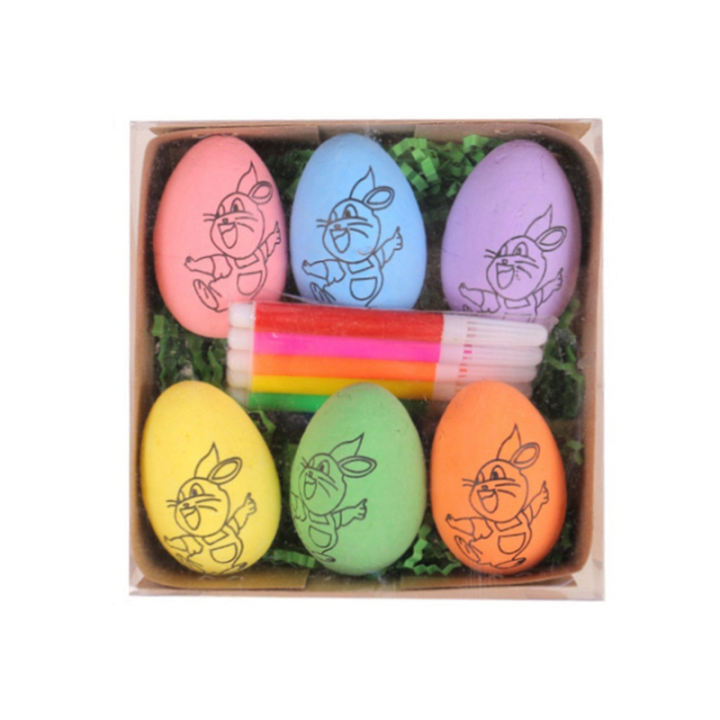 6 Pcs Easter DIY Hand-Painted Eggs 2024 Cartoon Eggs Children'S Handmade Gift Easter Egg Painting Kit -A