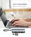 UGREEN CM179(40873) USB  Type C Multifunctional  Adapter (Gray) - USB Type C 9 in 1 Multifunctional Adapter - 5Gbps Data Transfer - 1 HDMI, 1 VGA, 1 Ethernet port, 3-port USB 3.0, TF SD card reader and 1 type c PD 3.0 charging port. 