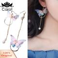 Carat Retro Asymmetric Butterfly Imitation Pearl Earrings Fashion Round Flower Brincos Long Statement Wings Earrings Jewelry. 