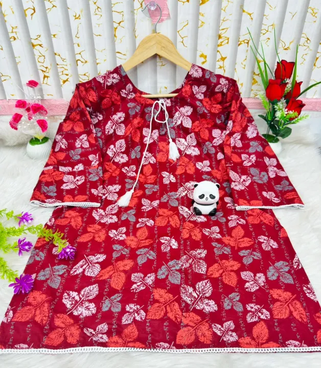 Cotton%201%20Piece%20Kurti%20Kameez%20Dress%20for%20Women%20Trendy%20Stylish%20Comfortable%20Daily%20Wear%20Fabric%20-%20Image%202