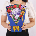 Pop-Up Bouquet, Pop-Up Paper Flower Bouquet Greeting Card, Mother'S Day Birthday Female Easter Gift Card Bowtie C. 