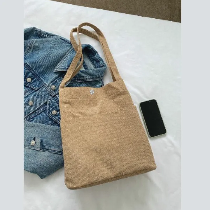 Trendy%20Top%20Handle%20With%20%20Outside%20Pocket%20%20Maroon%20Color%20Corduroy%20Tote%20Bag%20Shopping%20Bag/College/University%20Bag,Tote%20Bag%20-%20Image%205