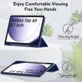 For Samsung Galaxy Tab A9 8.7" Inch Premium Leather Finish Flip Back Cover. 
