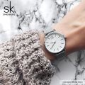 SK Super Slim Sliver Mesh Stainless Steel Watches Women Top Brand Luxury Casual Clock Ladies Wrist Watch Relogio Feminino.