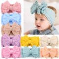 Solid Cable Bow Baby Headband for Child Nylon Layers Headwear Kids Elastic Turban Headwraps Newborn Boys Girls Hair Accessories.