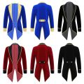 Kids Boys Girls Circus Ringmaster Tailcoat Jacket Long Sleeves Lapel Collar Tuxedo Coat Halloween Carnival Party Cosplay Costume. 