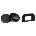 【Lejia】Black Rubber Wrapped Plastic Eyecup for Nikon & Black Plastic Camera Body Cover Rear Lens Cap. 